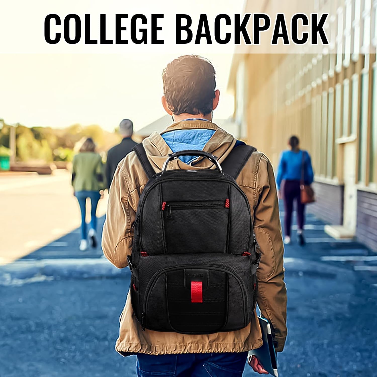 Large Laptop Backpack for Men, Heavy Duty Travel Backpack Carry on Flight Approved, 17 Inch College Work Bookbag, Water Resistant Business Backpack for Men Women, Mochilas Para Hombres