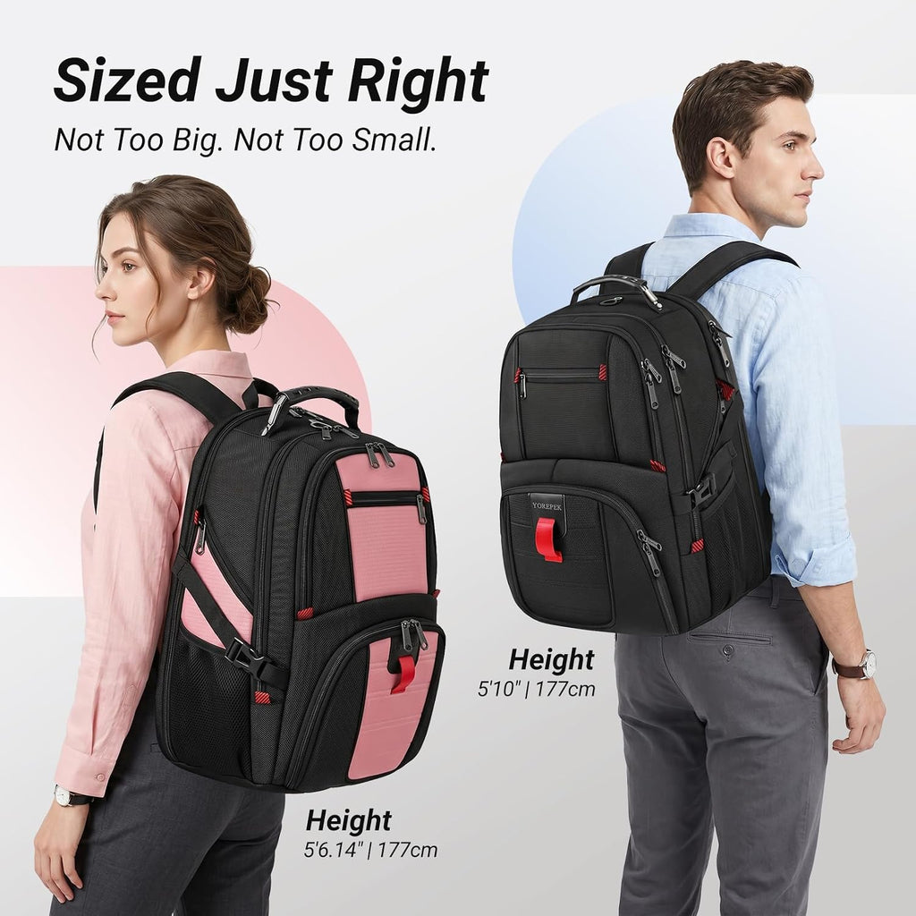 Large Laptop Backpack for Men, Heavy Duty Travel Backpack Carry on Flight Approved, 17 Inch College Work Bookbag, Water Resistant Business Backpack for Men Women, Mochilas Para Hombres