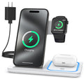 Wireless Charger, 3 in 1 Wireless Charging Station, Fast Charging Dock for Iphone 17/16/15/14/13/12/11/Pro/Xs/Sr/X/Galaxy, 15W Wireless Charger Stand for Apple Watch Series 10/9/8/7/6/5/4/3/Airpods